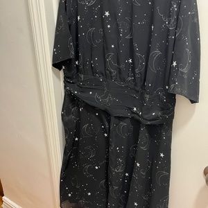 Eshakti  - Night Sky Print Pleated Empire Georgette Dress